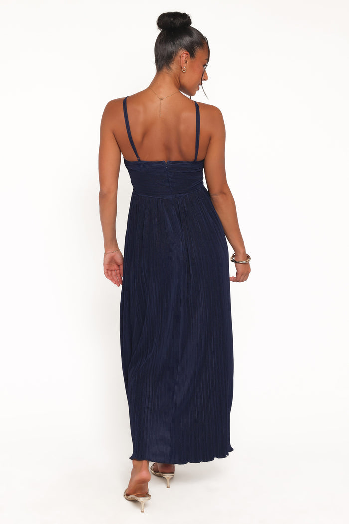 Petal and Pup USA DRESSES Polly Halterneck Maxi Dress - Navy
