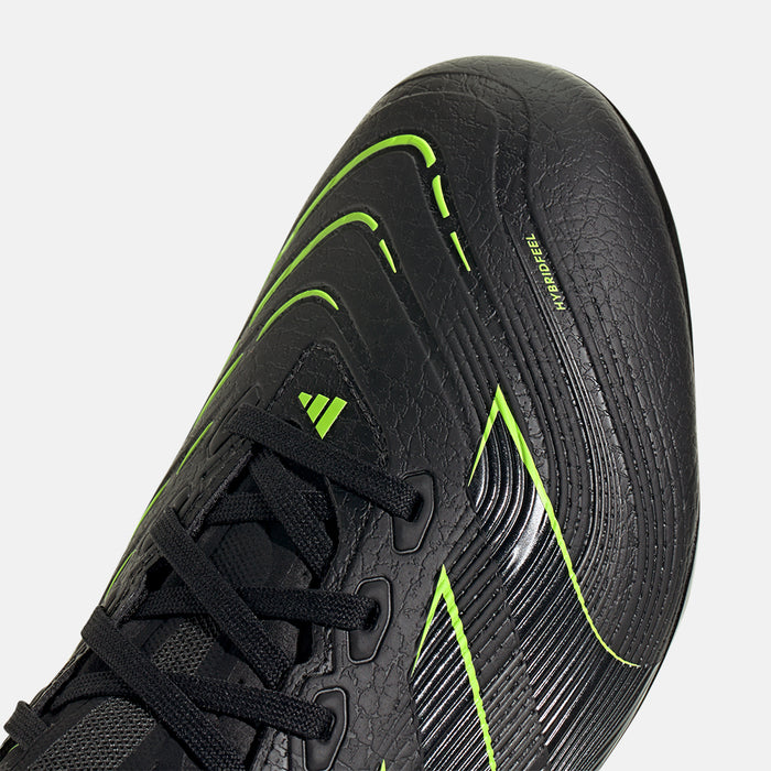 Up close, front view of the Adidas Predator League FG/M Soccer Cleats.