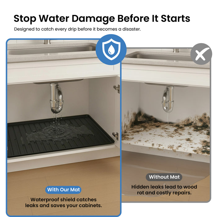 Premium Waterproof Under Sink Mat – 34" × 22"