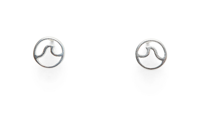 Pura Vida Circle Wave Stud Earrings - Pine & Moss