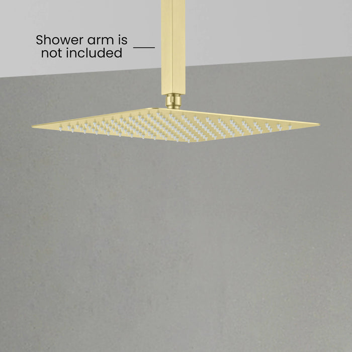 Quadra 12" Metal Rain Shower Head 2mm Ultra Thin Profile - RS103