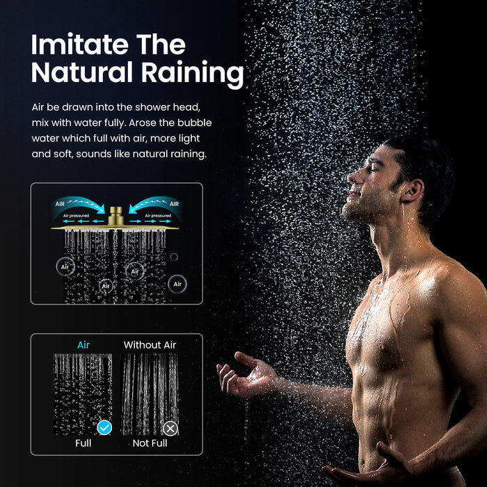 Quadra 12" Metal Rain Shower Head 2mm Ultra Thin Profile - RS103