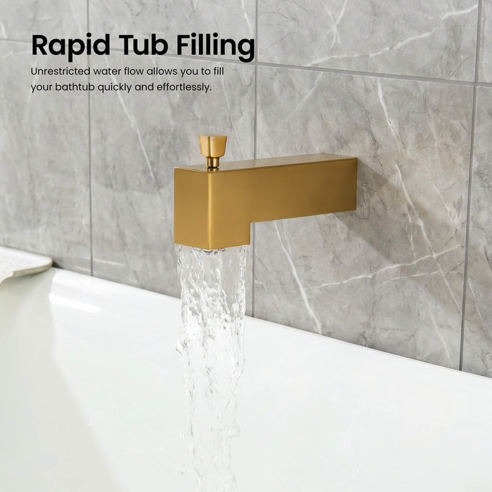 Quadra Wall Mounted 1/2" Slip-On Tub Spout with Diverter - TS103