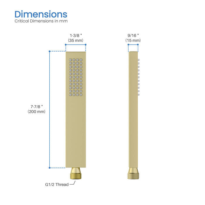 Quadro Metal Handheld Shower Head - HS103