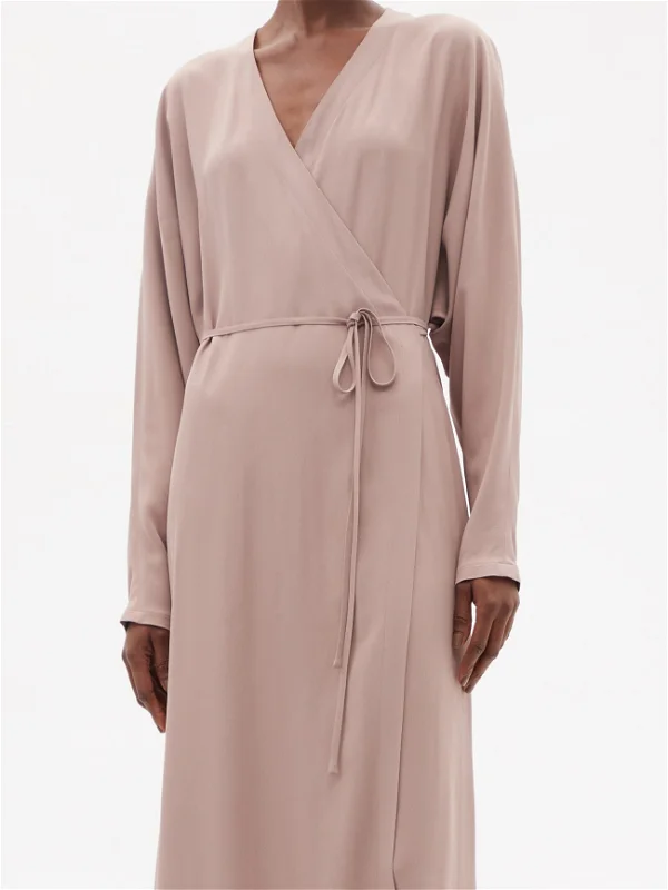 RAEY Dusty Pink Dolman Sleeve Side Split Wrap Dress - House Of Huntington