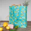 reusable shopping bag with cheetah design made from recycled materials with nylon handles and easy storage