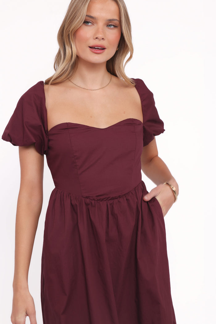 Petal and Pup USA DRESSES Remira Midi Dress - Cherry