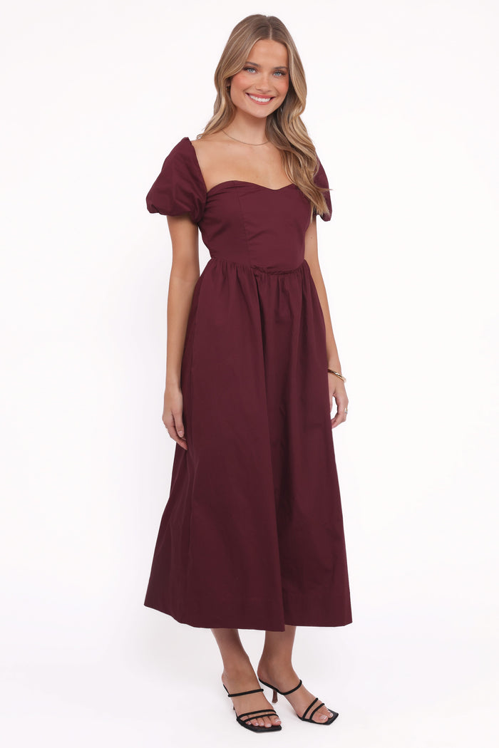Petal and Pup USA DRESSES Remira Midi Dress - Cherry