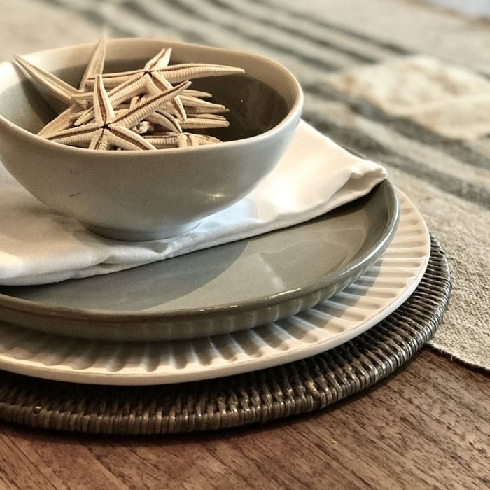 Round Rattan Placemat | Old Grey - Suzie Anderson Home