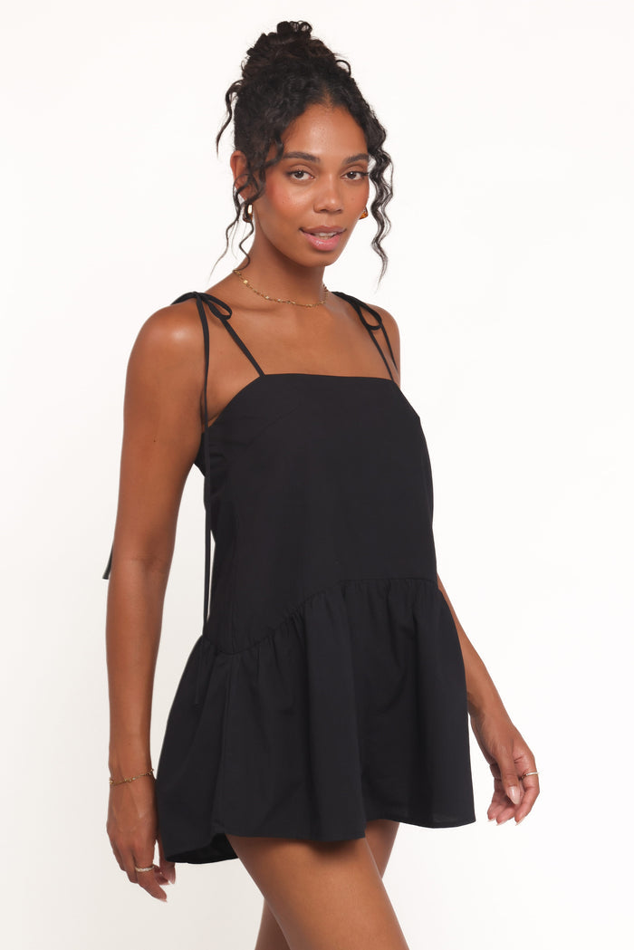 Petal and Pup USA PLAYSUITS Rubie Tie Shoulder Romper - Black