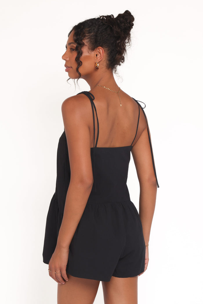 Petal and Pup USA PLAYSUITS Rubie Tie Shoulder Romper - Black