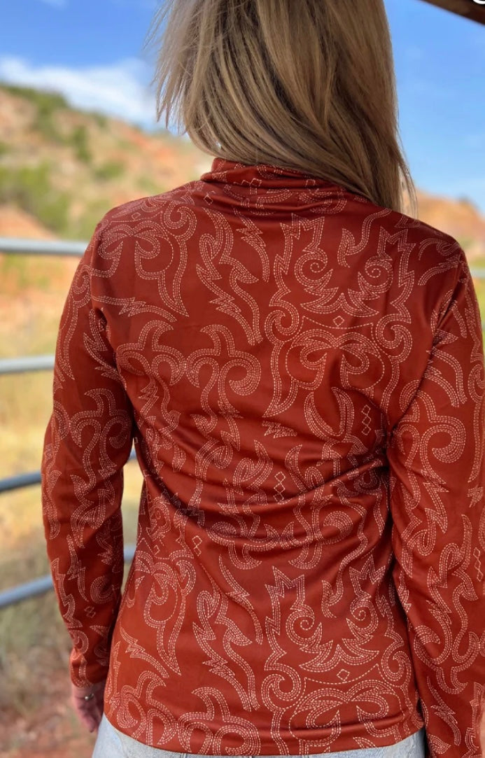 Rust Bootstitch Quarter Zip pullover