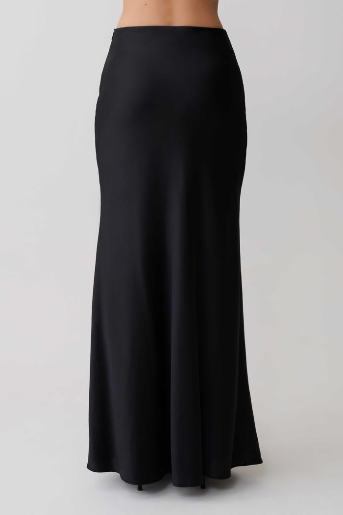 Sabrina Silk Blend Maxi Skirt - Black