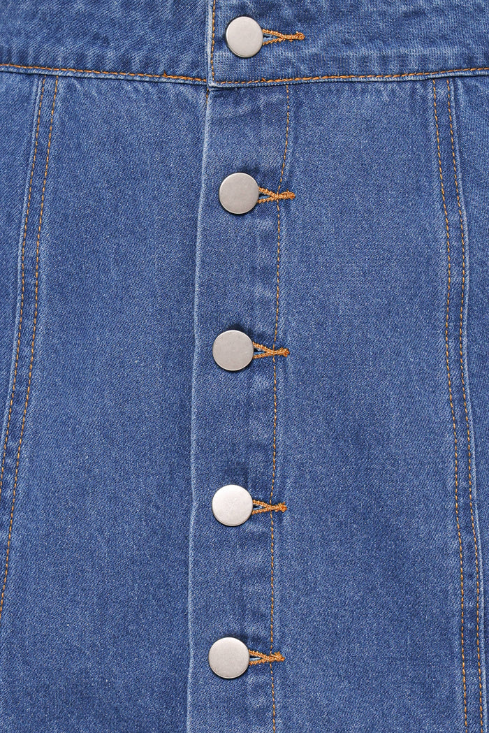 Petal and Pup USA BOTTOMS Sara Button Front Denim Mini Skirt - Dark Wash