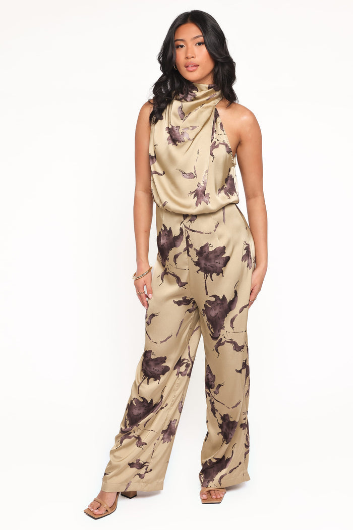 Petal and Pup USA PLAYSUITS Savannah Jumpsuit - Gold Floral