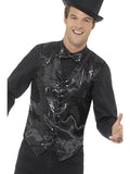 Sequin Waistcoat-Black