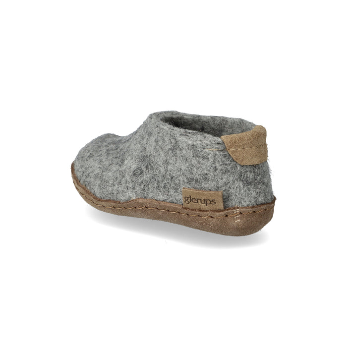 glerups Shoe kids Shoe with leather sole Grey