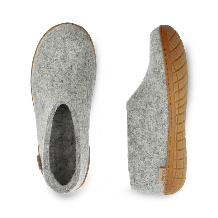 Shoe with natural rubber sole - honey - Grey