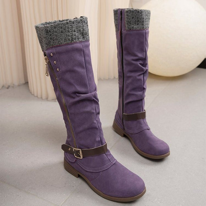Side Zip Knee High Boots for Women – Stylish & Comfortable Black Design