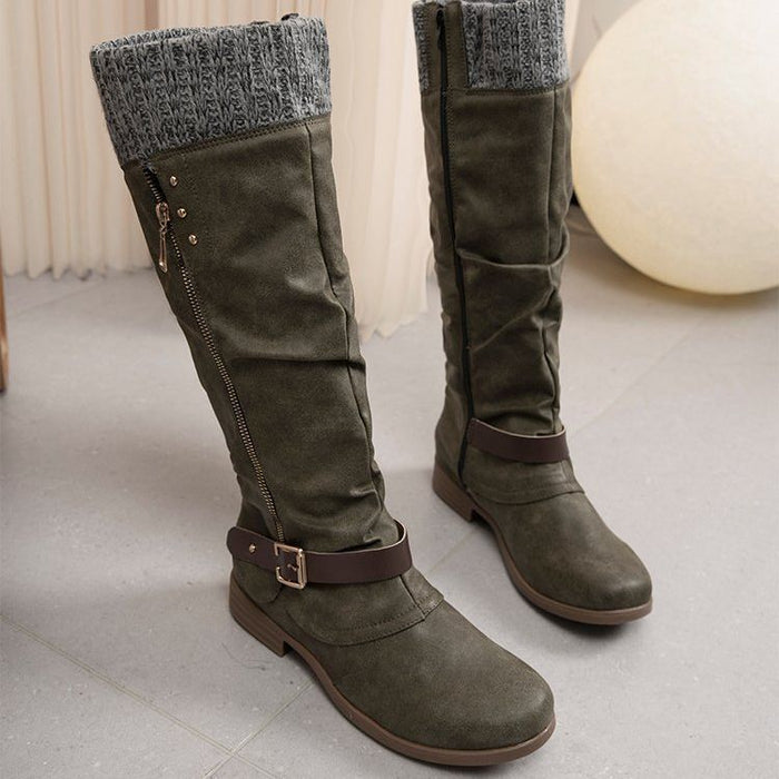 Side Zip Knee High Boots for Women – Stylish & Comfortable Black Design