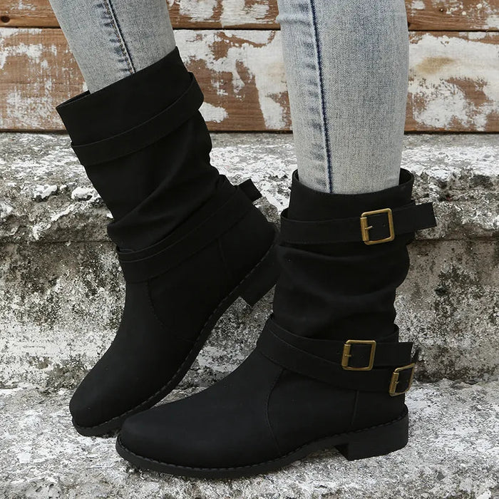 Slouch Mid-Calf Boots for Women – Effortlessly Chic & Comfortable