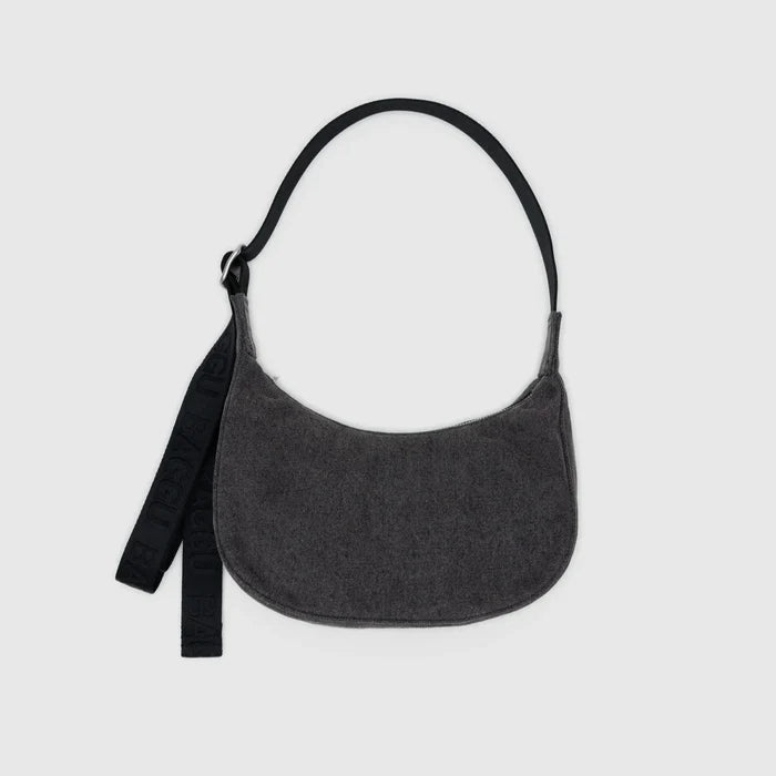Small Denim Crescent Bag