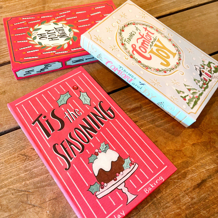 Small Holiday Canvas Book Storage Boxes