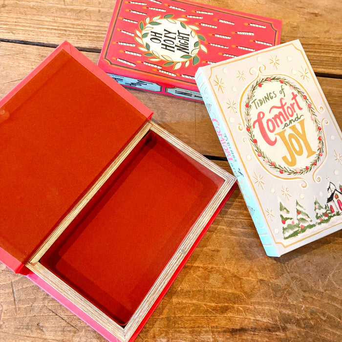 Small Holiday Canvas Book Storage Boxes