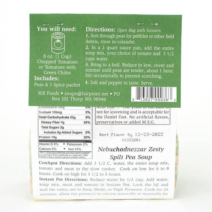 Small Nebuchadnezzar Southwest Split Pea Soup Mix - Pine & Moss
