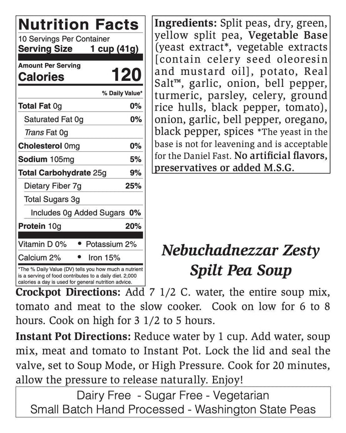 Small Nebuchadnezzar Southwest Split Pea Soup Mix - Pine & Moss