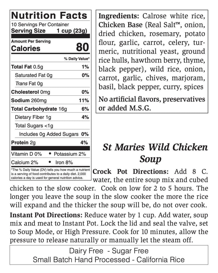 Small St. Marie's Wild Rice and Chicken Soup Mix - Pine & Moss