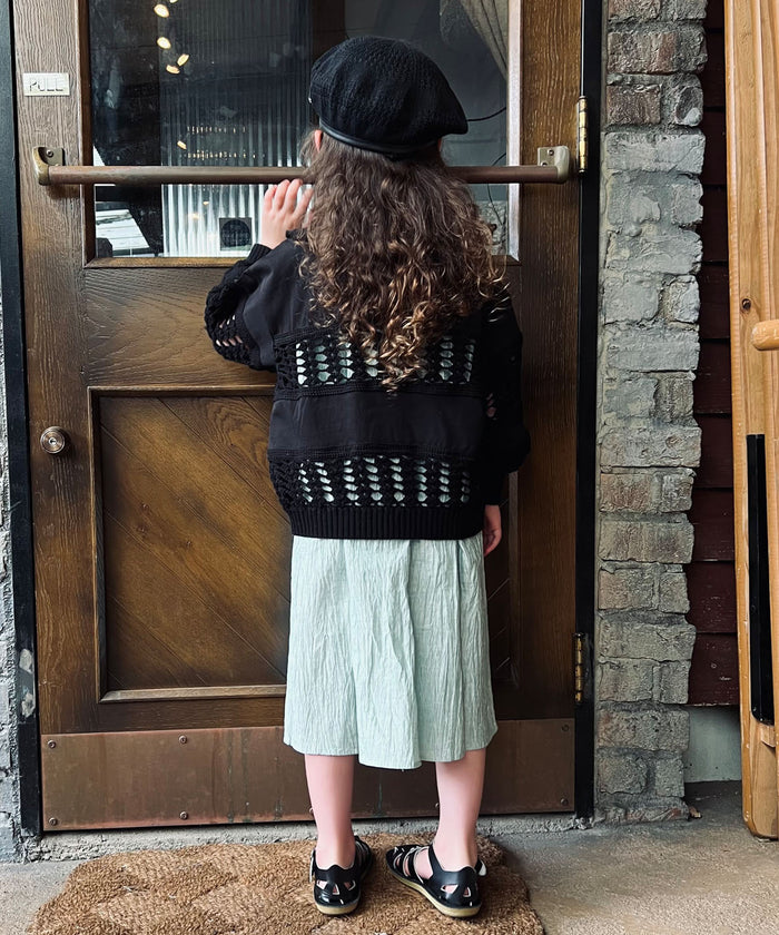 Smooth Cotton Jersey and Knit Cardigan