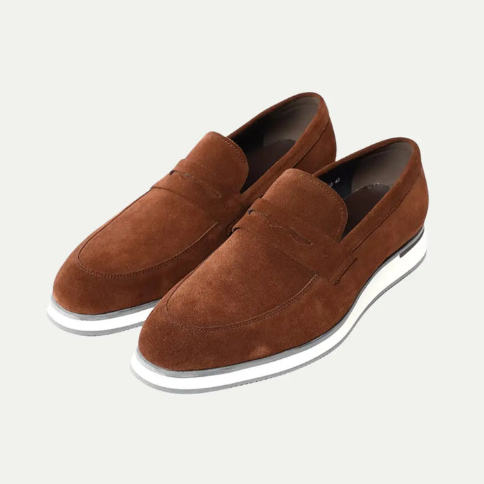 Soft Suede Penny Loafers Black