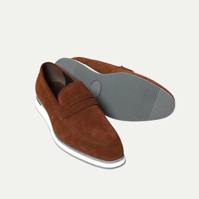 Soft Suede Penny Loafers Black