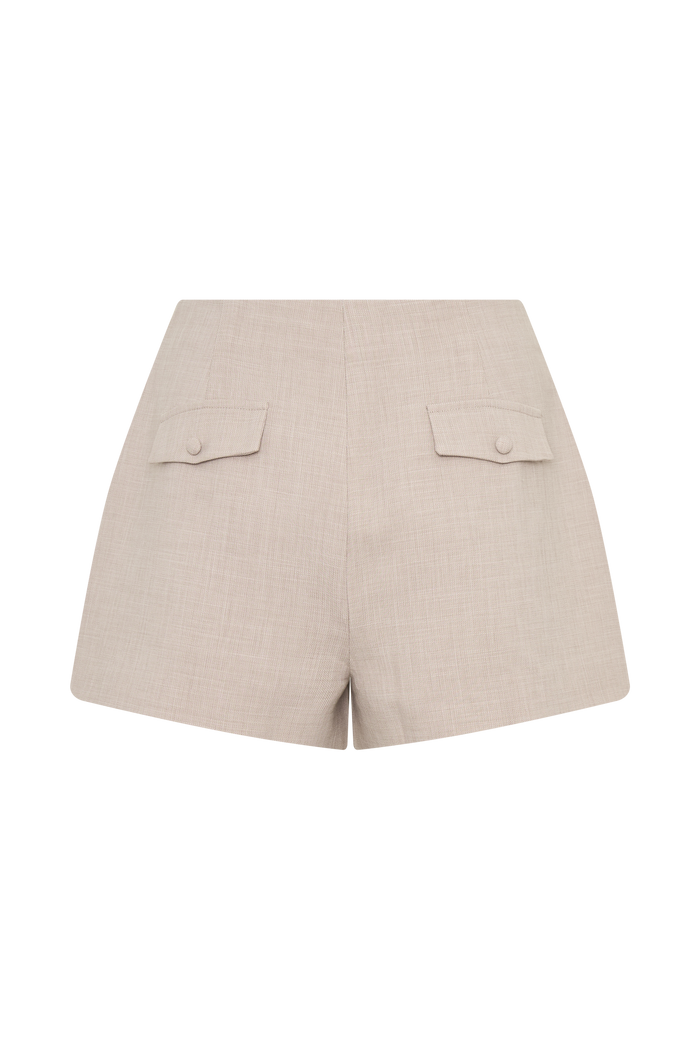 Solenne Suiting Shorts - Natural Marle