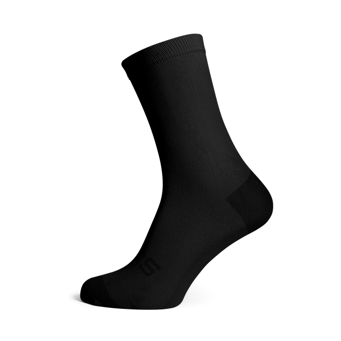 Solid Black Crew Socks