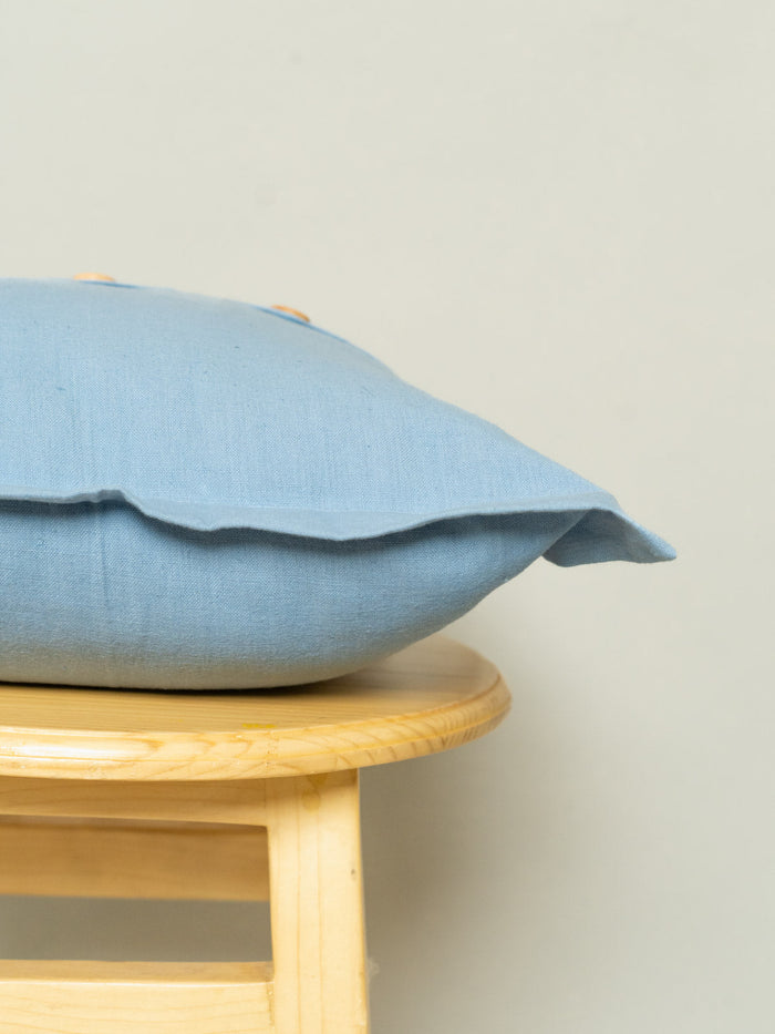Solid powder blue Linen plain cushion cover for sofa