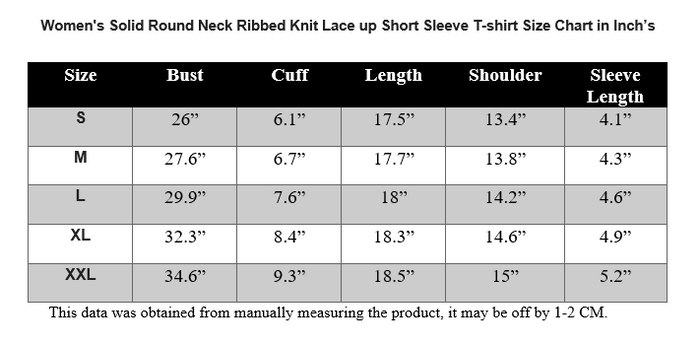 Solid Round Neck Ribbed Knit  Short Sleeve T-Shirt