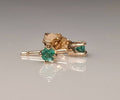 Solid Sterling Silver or 14kt Gold Natural (Genuine) 2mm-5mm Round Emerald Stud Earrings, Children Jewelry, Tiny Earrings, Fine Earrings