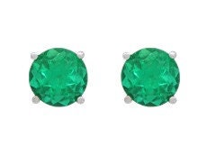 Solid Sterling Silver or 14kt Gold Natural (Genuine) 2mm-5mm Round Emerald Stud Earrings, Children Jewelry, Tiny Earrings, Fine Earrings