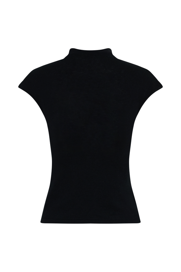 Sonny Short Sleeve Knit Top - Black