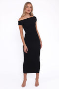Petal and Pup USA DRESSES Spencer Off Shoulder Midi Dress - Black