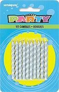 Silver Cake Candles