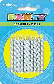 Silver Cake Candles