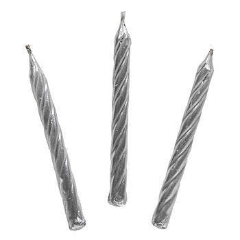 Silver Cake Candles