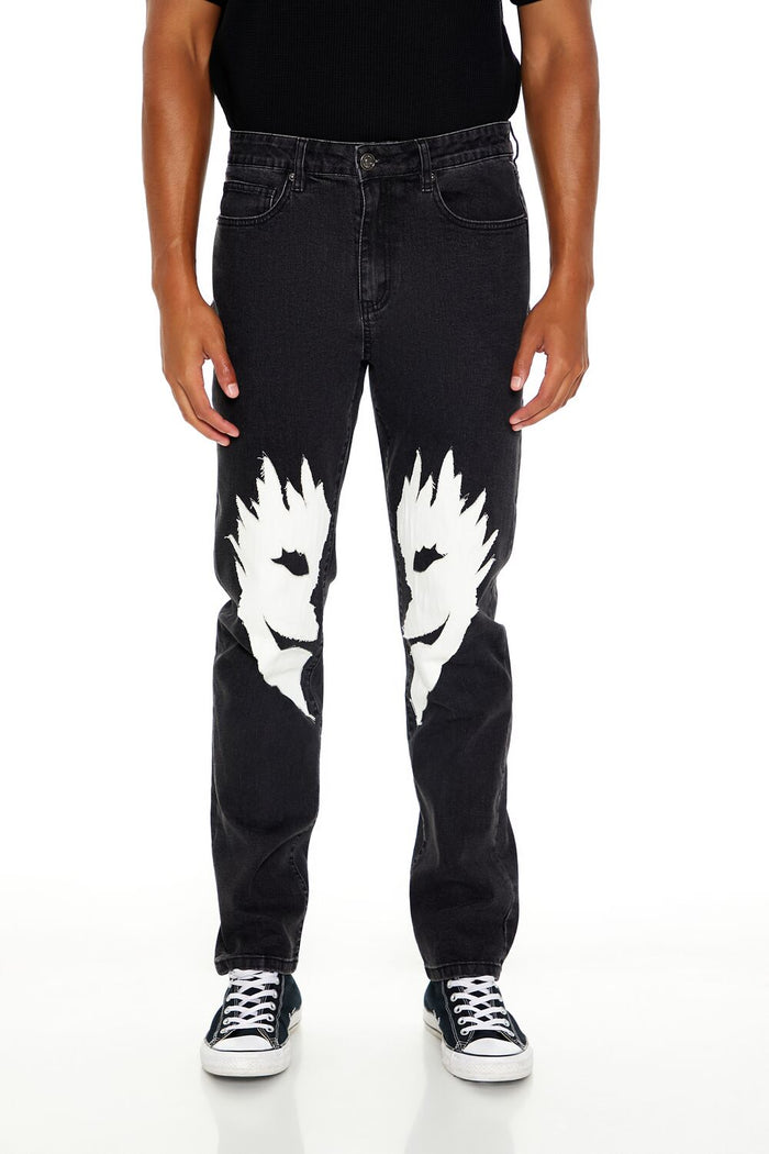 Split Face Slim-Fit Jeans