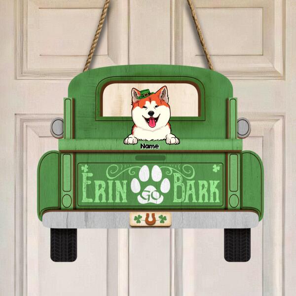 St. Patrick's Day Welcome Door Signs, Gifts For Dog Lovers, Erin Go Bark Car Shape , Dog Mom Gifts