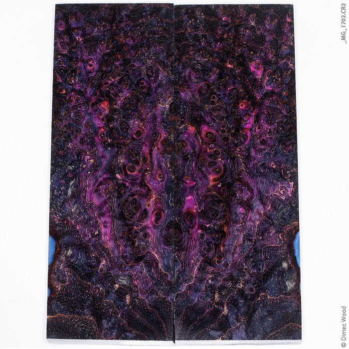 Stabilized wood black ash burl panels