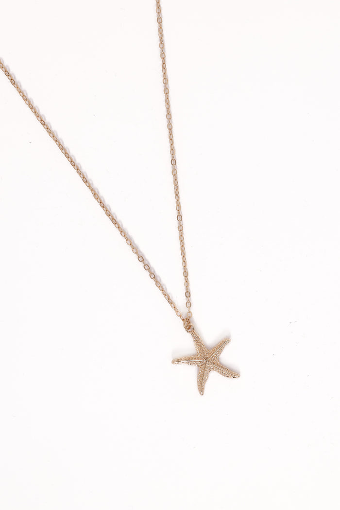 Petal and Pup USA ACCESSORIES Starfish Necklace - Gold One Size