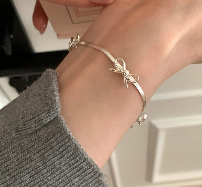 Sterling Silver Bow Bracelets- Two Styles - Pine & Moss
